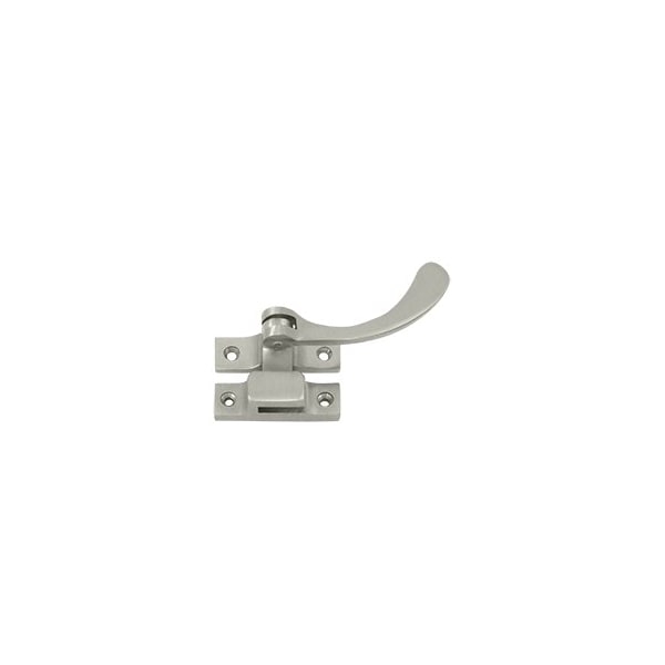 Solid Brass Window Lock / Casement Fastener, Reversible, 4.5, Brushed Nickel Finish